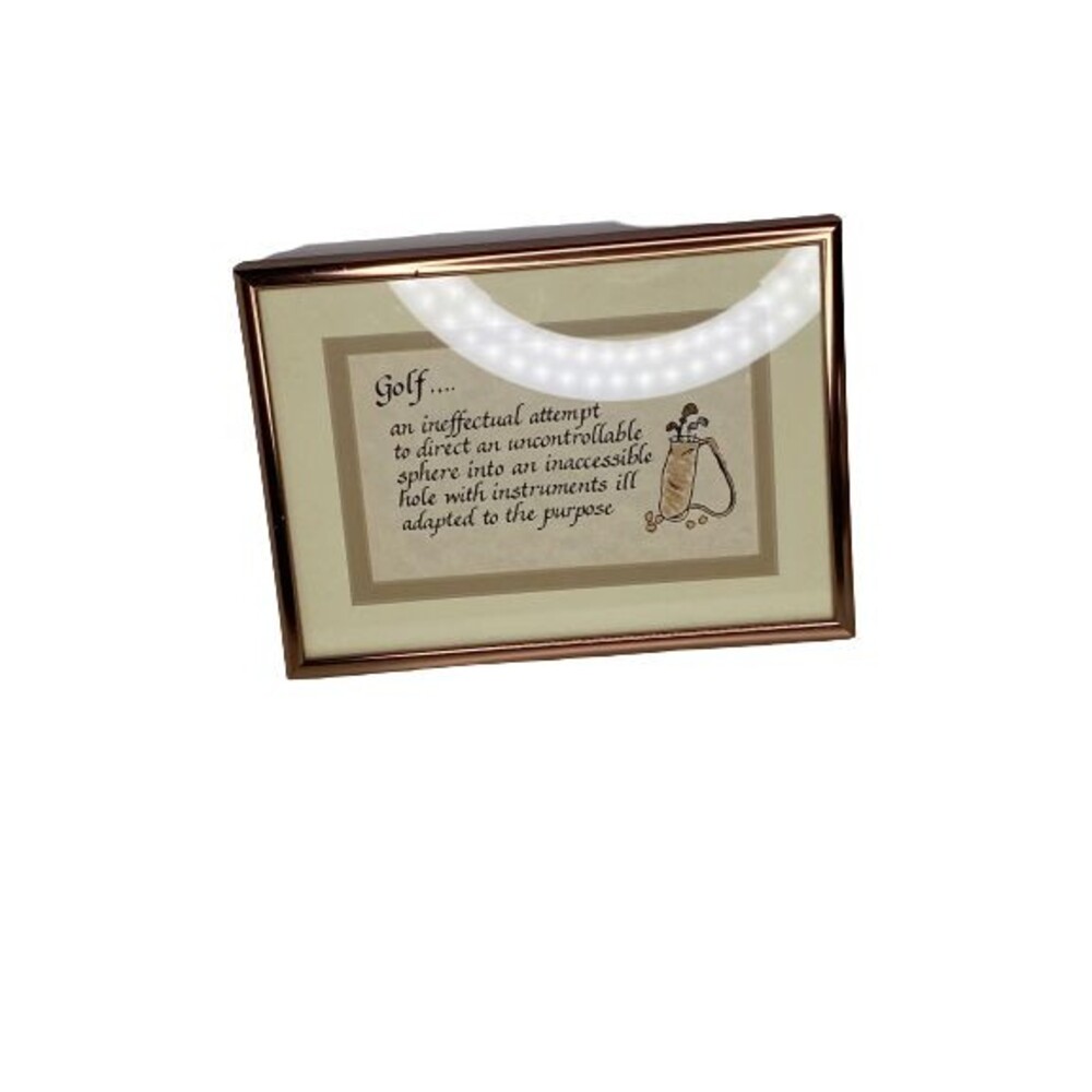 Home Decor Golf Wall Art Rose Gold Framed 7 Inches Wide And 5.5 Inches Tall